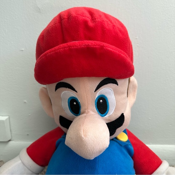 Super Mario Plush 22" Stuffed Toy Pillow Back‎ Pocket Nintendo 2015 Large Flawed - Picture 2 of 14